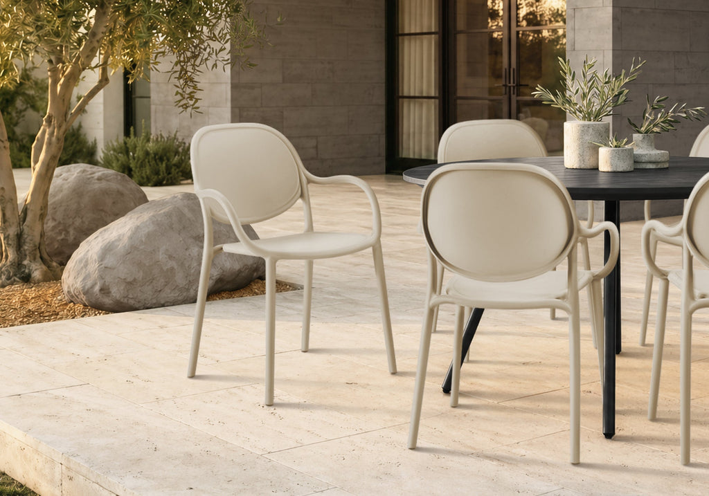 Modern Outdoor Dining Chairs with Armrests