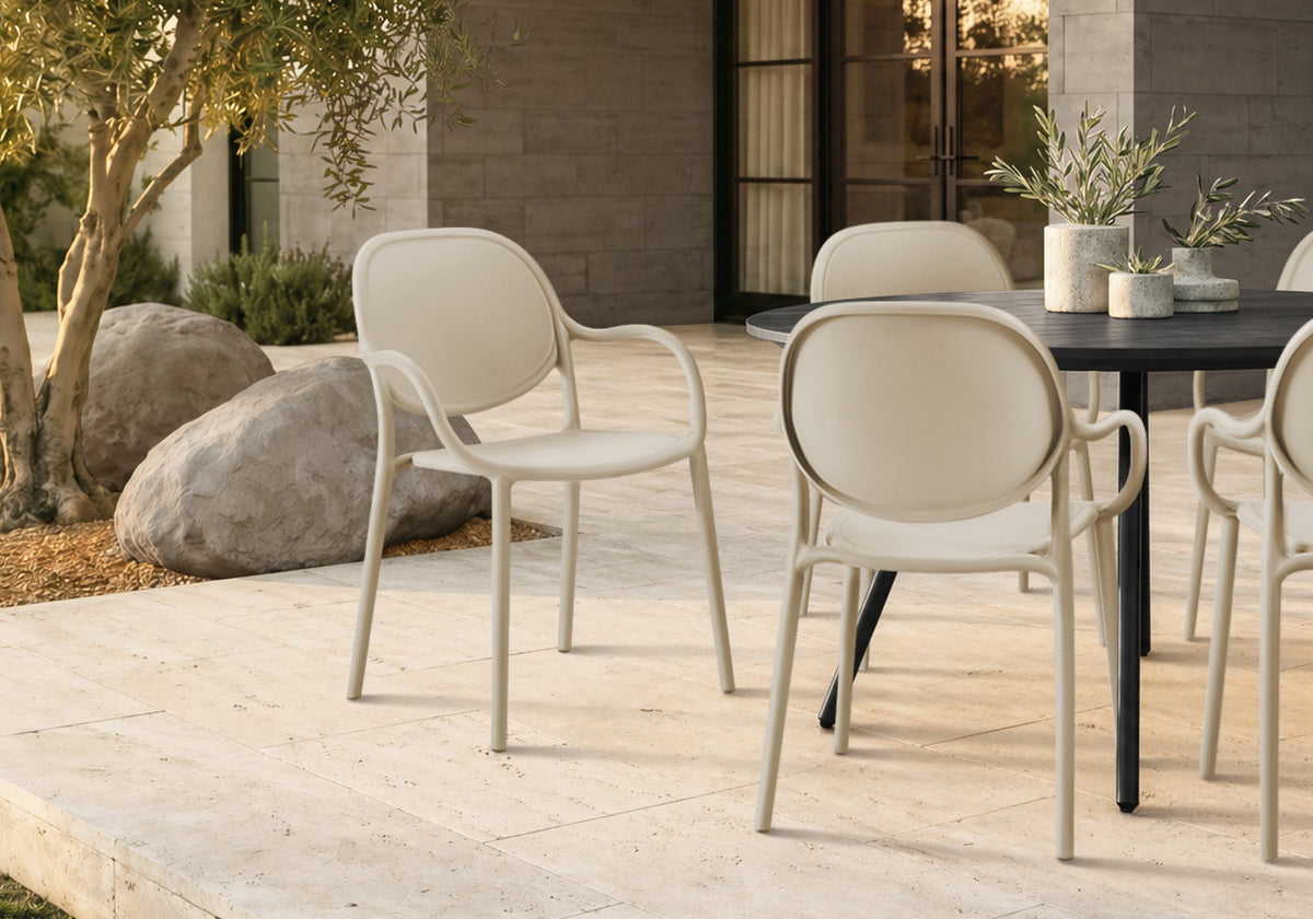 Modern Outdoor Dining Chairs with Armrests