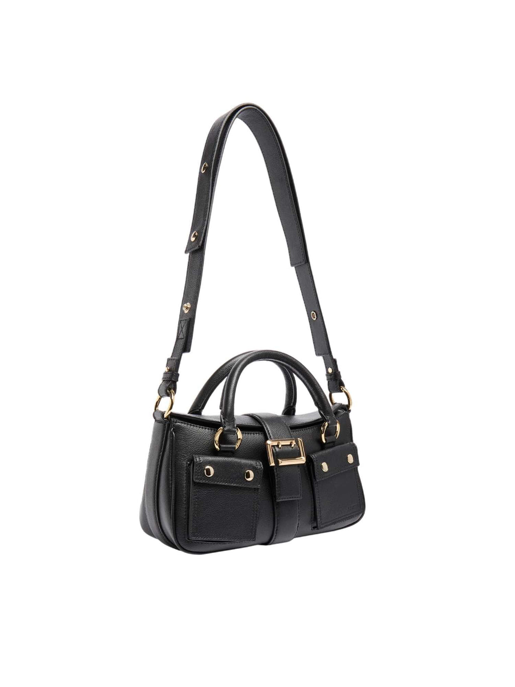 Rectangular Gold-Tone Accent Tote Bag