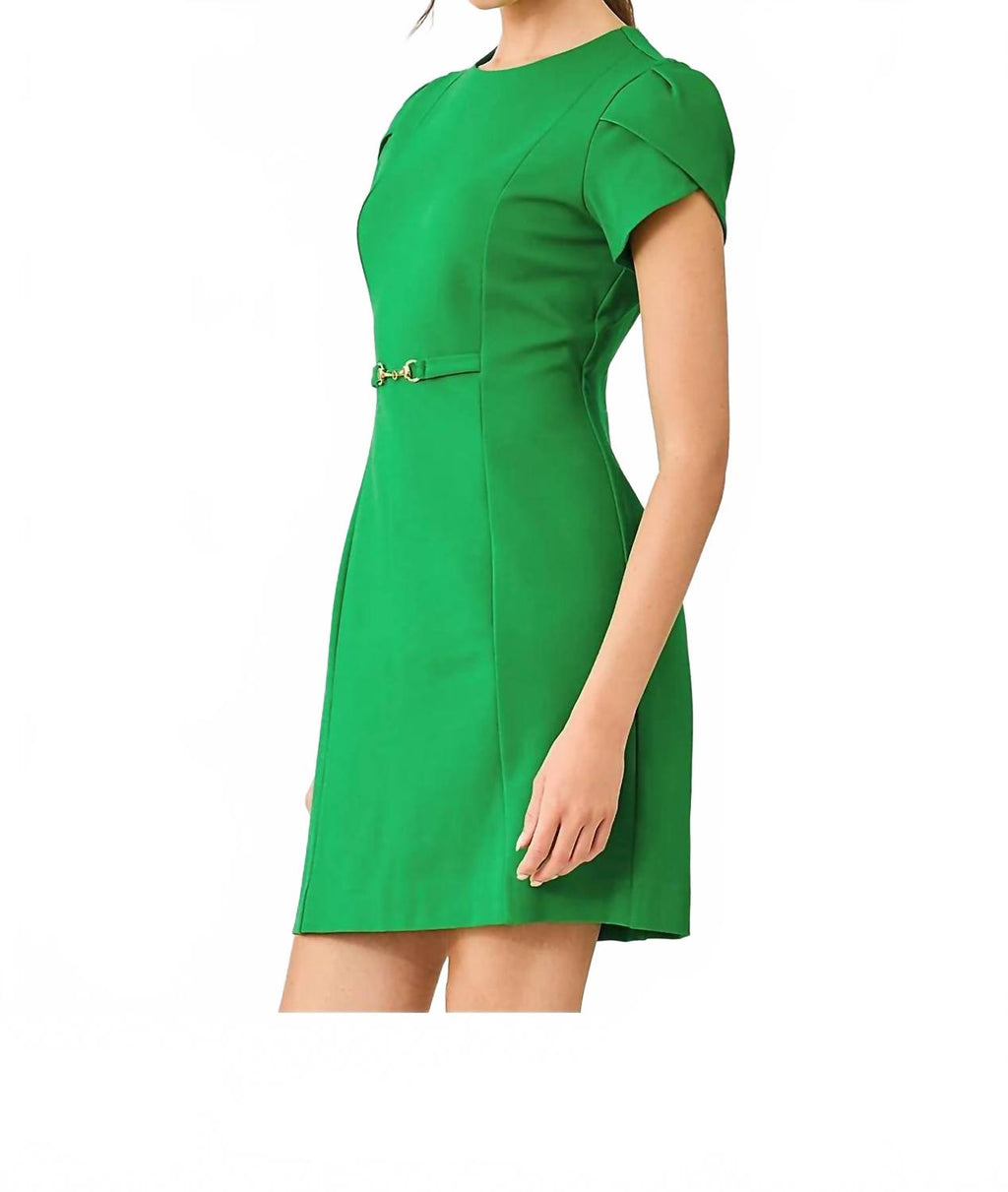 Adair Shift Mini Dress In Ivy Green