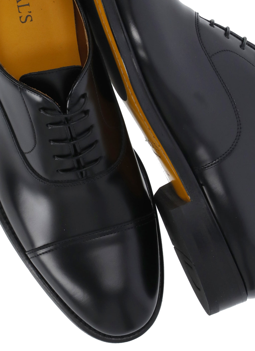 Black Horse Smooth Leather Lace-Up Shoes