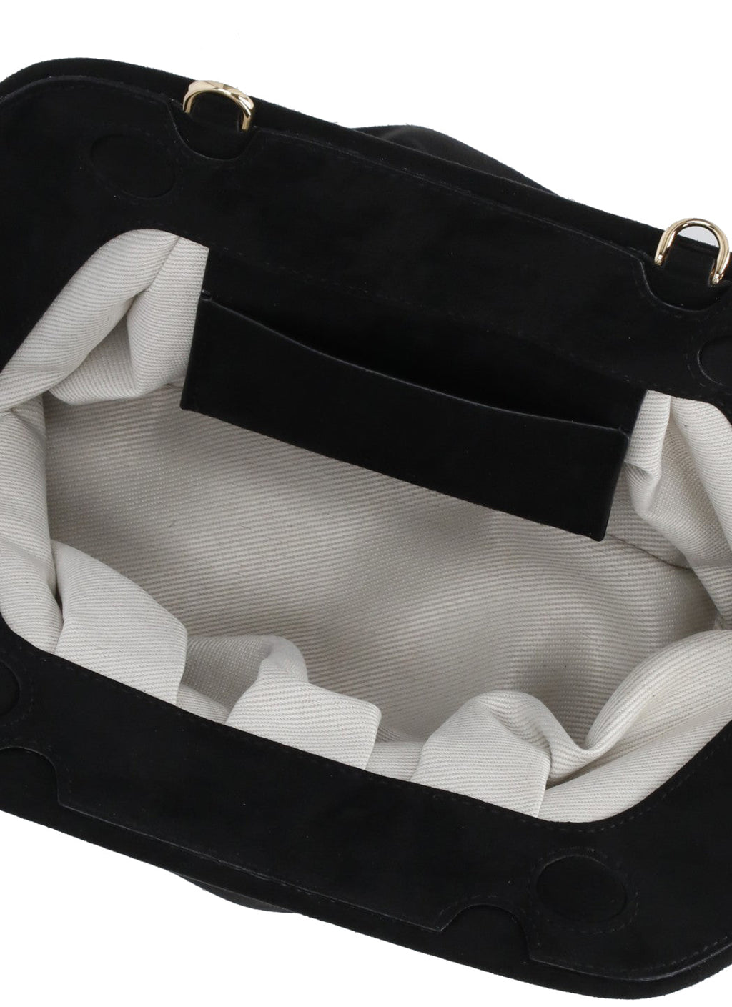 Black Bios Medium Embossed Logo Suede Handbag