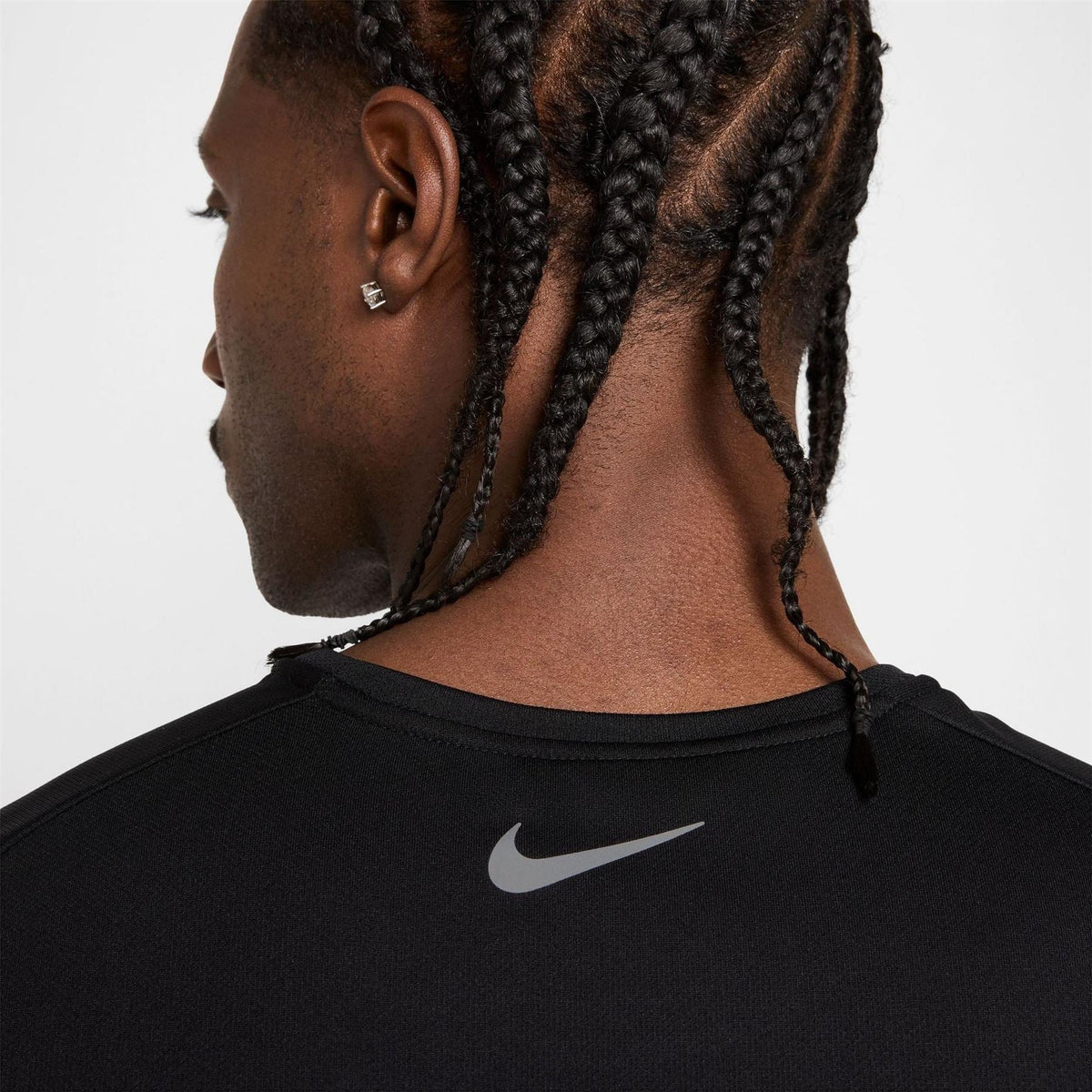 Nike Mile Logo Print Wordmark Crew Neck Short Sleeve Jersey T-Shirt