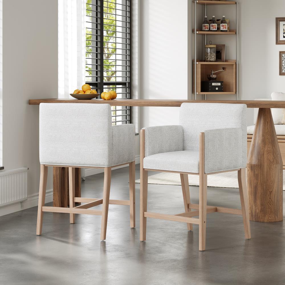 Set of 2 Comfortable Counter Height Chairs with Armrests