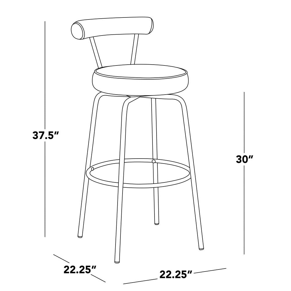Set of 2 Stylish Swivel Barstools with Soft Velvet Upholstery and Supportive Metal Legs