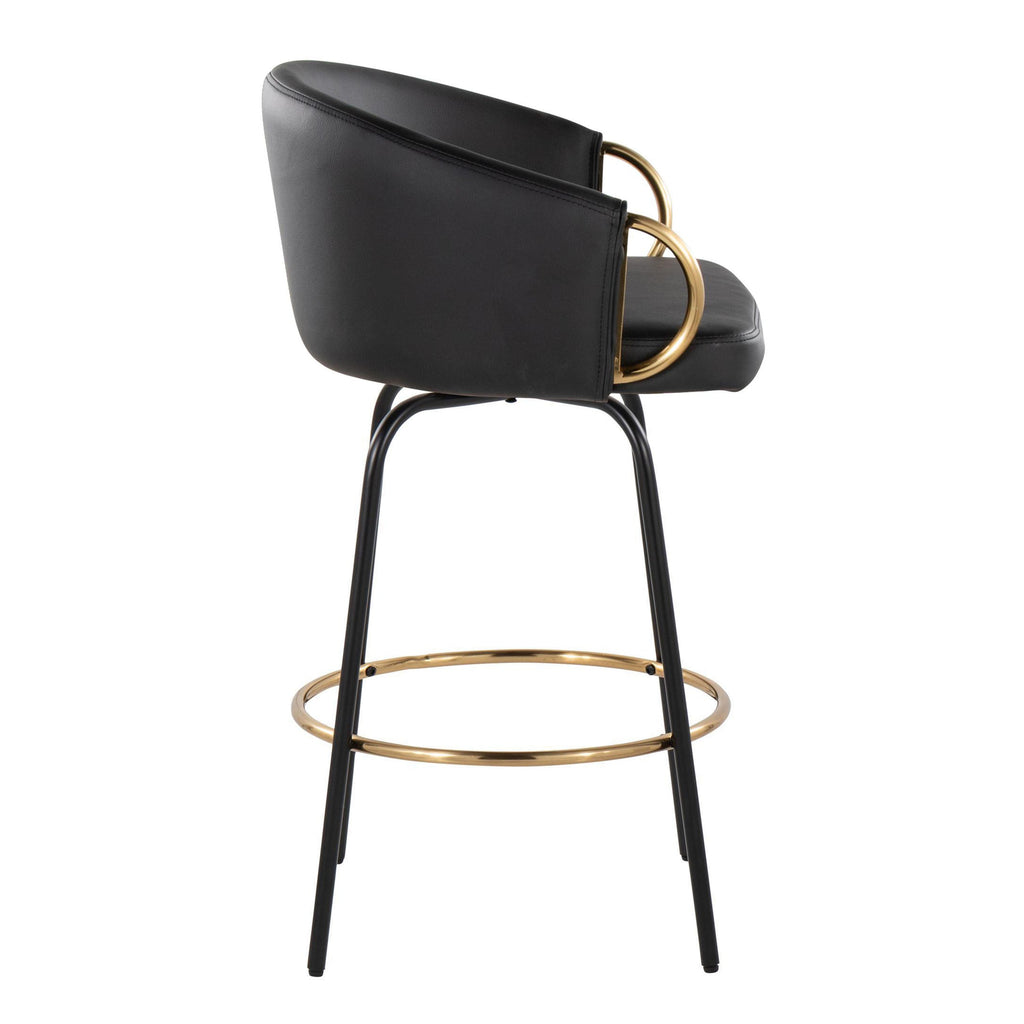 Contemporary Swivel Stools with Supportive Backrests