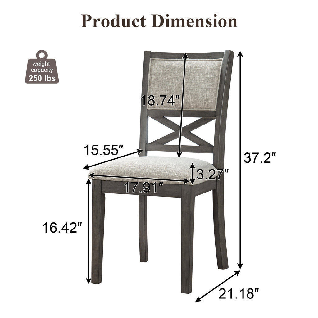 Rubberwood Leg Dining Chairs with Thick Cushions