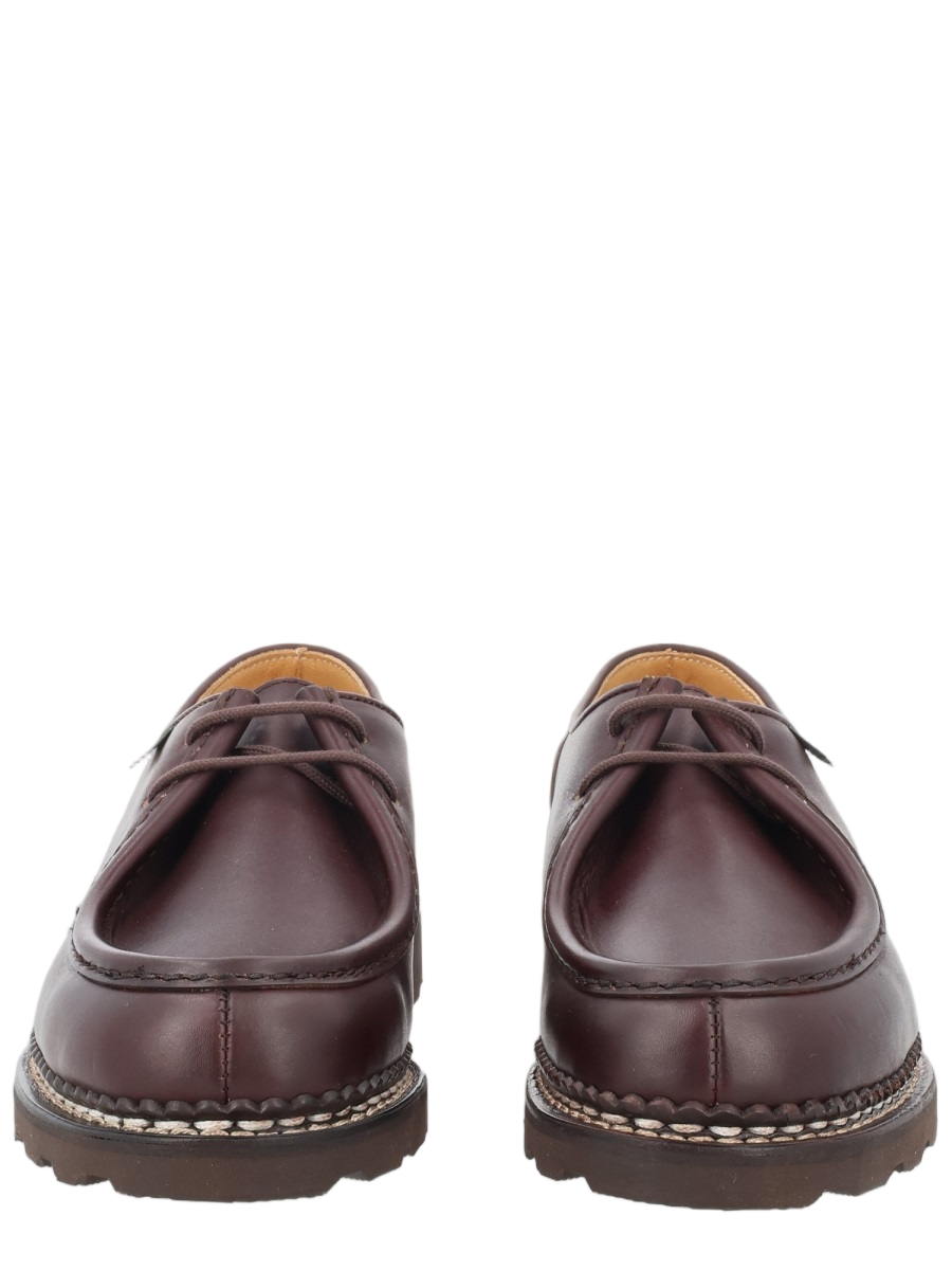 Burgundy Michael Moccasin-Toe Leather Shoes