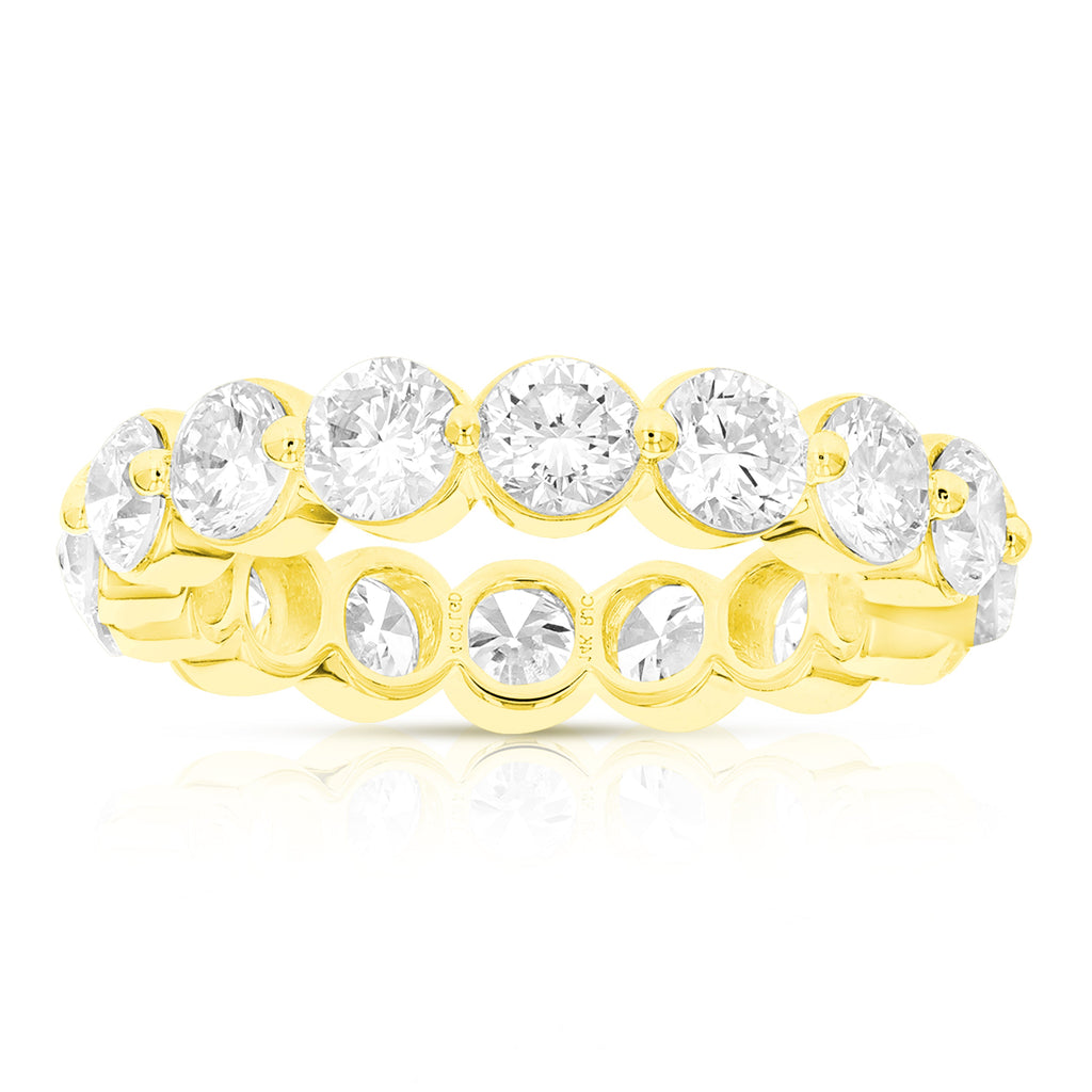 4 cttw Lab Grown Diamond Eternity Ring Wedding Band in 14K Yellow Gold For Women