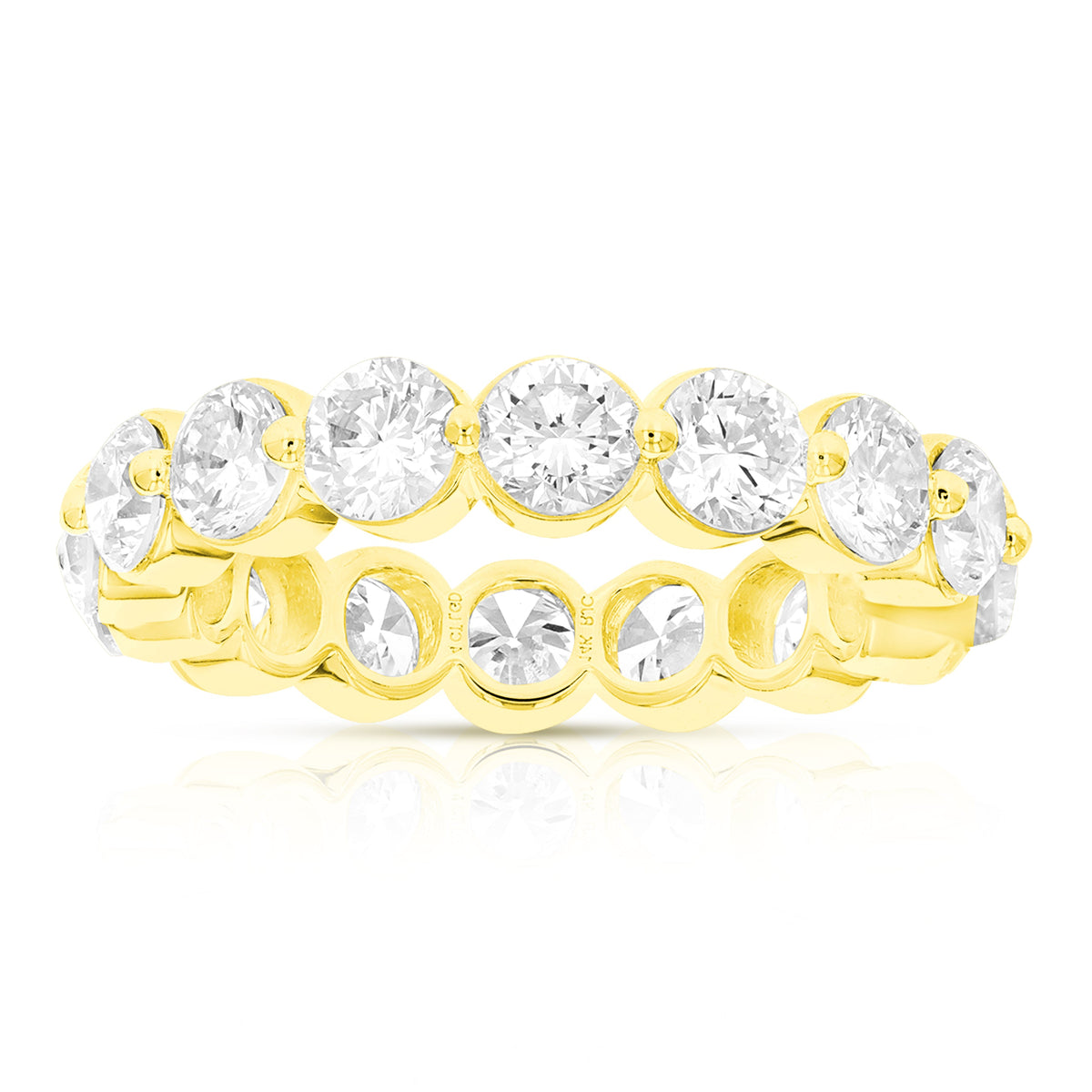 4 cttw Lab Grown Diamond Eternity Ring Wedding Band in 14K Yellow Gold For Women