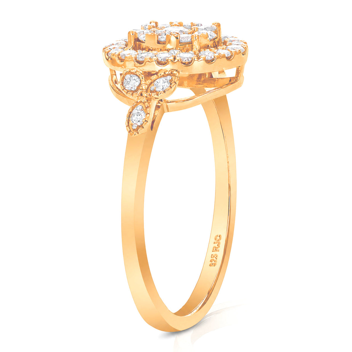1/2 cttw Lab Grown Diamond Ring in Rose Gold Plated Silver For Women