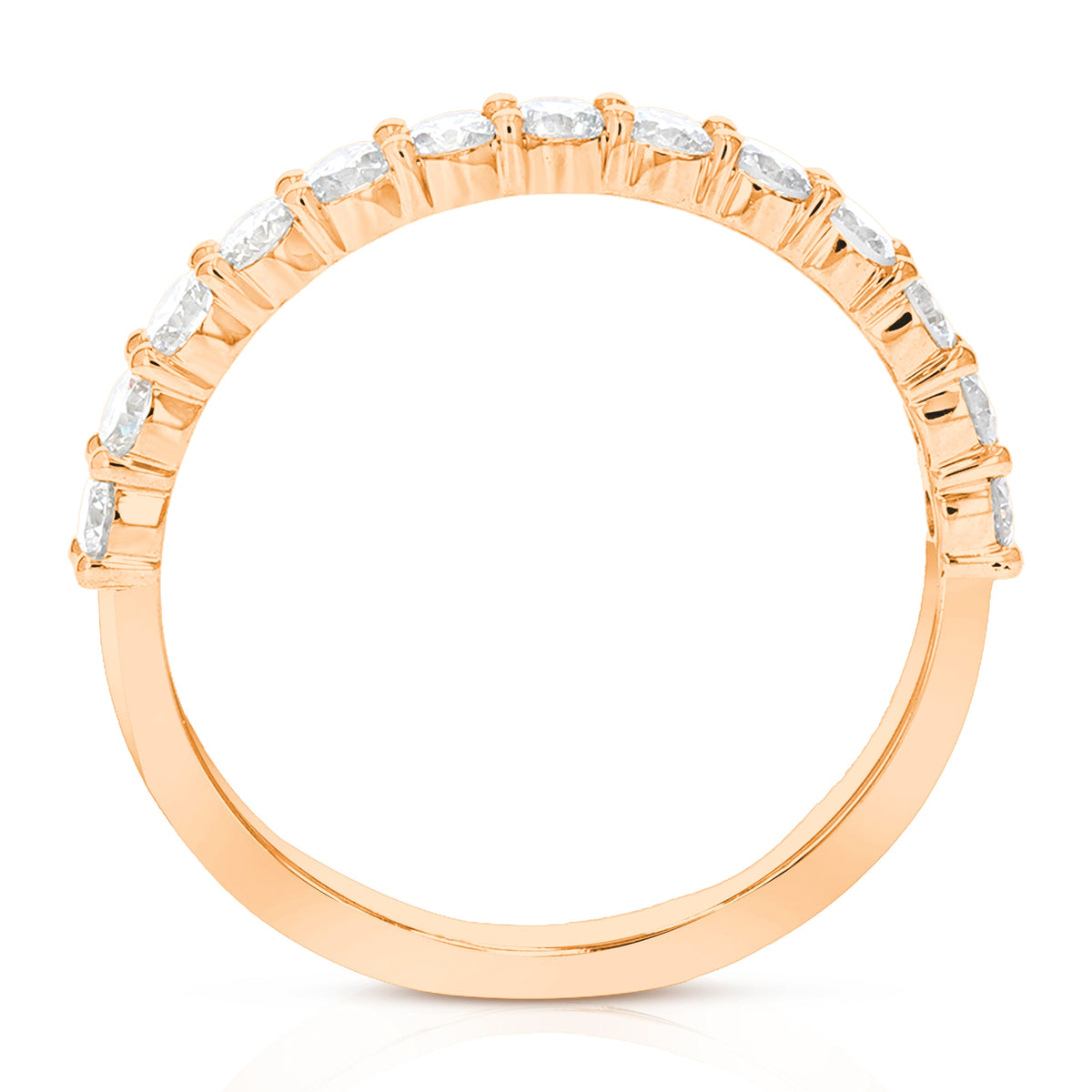 1/2 cttw Lab Grown Diamond Wedding Band in 14K Rose Gold For Women