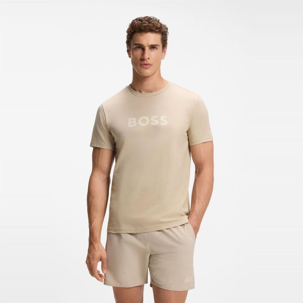 Boss Wordmark Printed Logo Crew Neck Short Sleeve T-Shirt