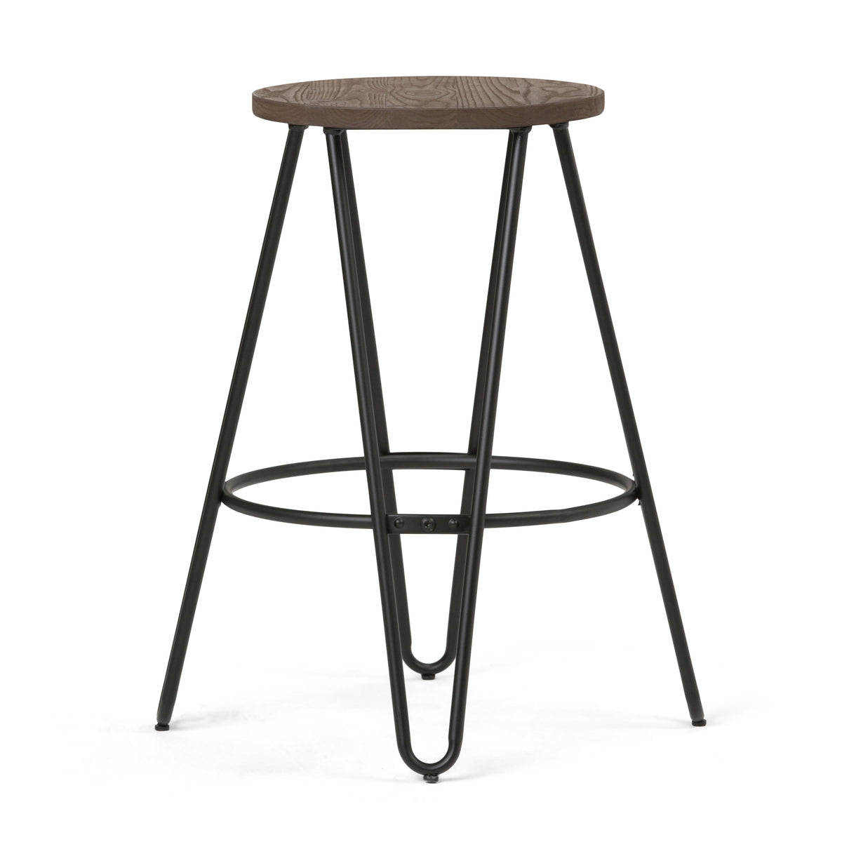 Durable Metal Counter Stool with Wood Seat
