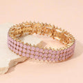 Triple Row Crystal Stretch Evening Bracelet