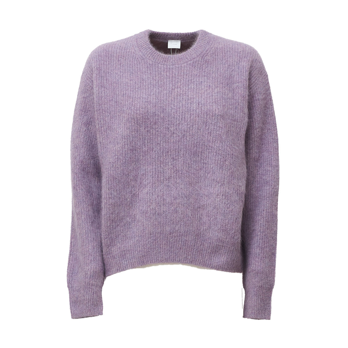 Ribbed Knit Boxy Rounded Hem Pullover