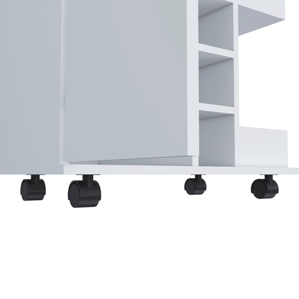 Bar Cart with Bottle Storage and Shelves