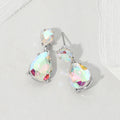 Teardrop Stone Cluster Drop Evening Earrings
