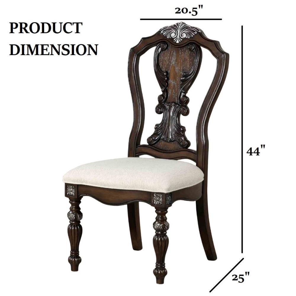 Set of 2 Elegant Dining Room Chairs with Sculpted Frames