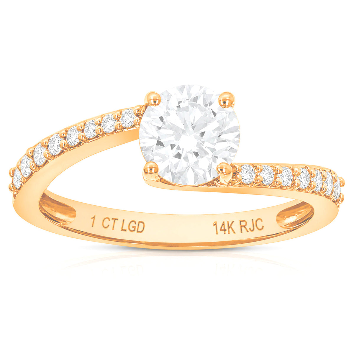 1 cttw Lab Grown Diamond Engagement Ring in 14K Rose Gold For Women