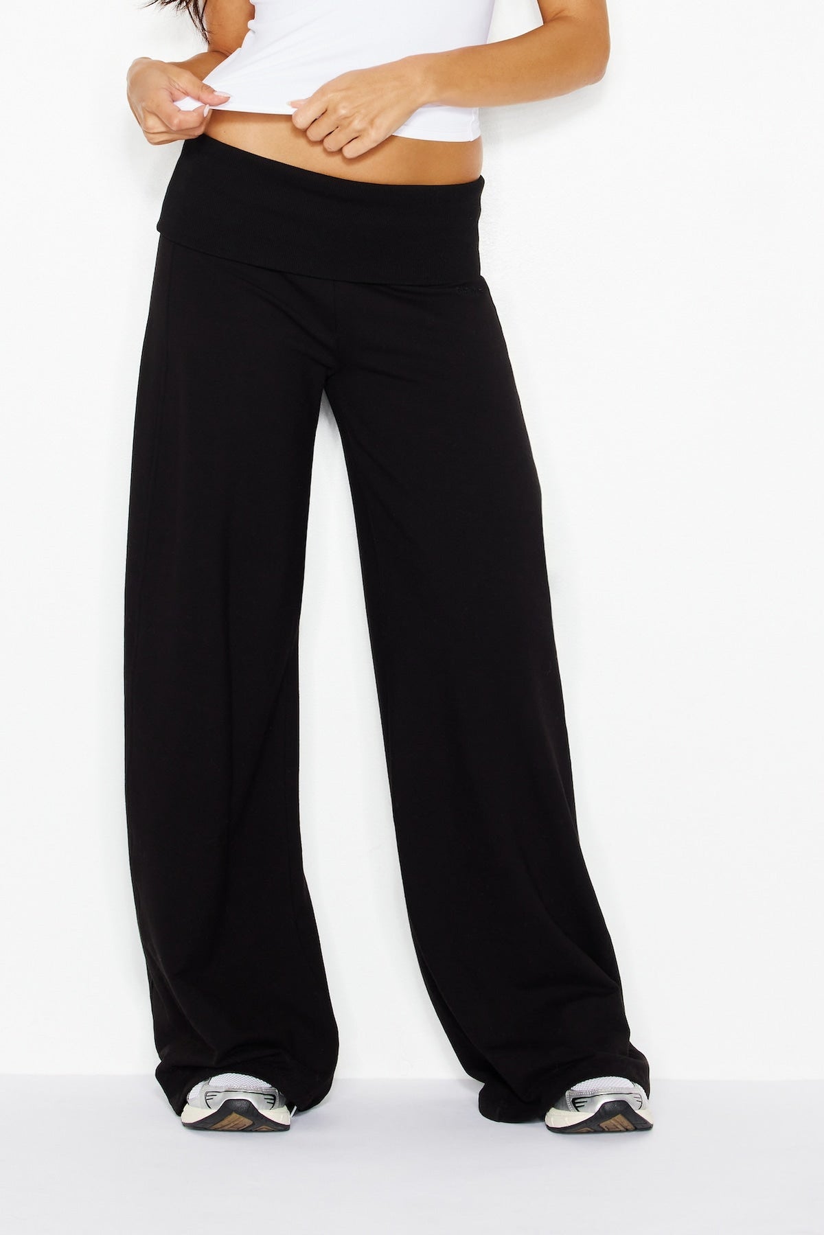 Brushed StretchTerry Foldover Pants