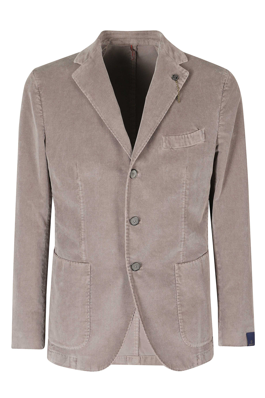 Taupe Synthetic Velvet Cotton Blazer