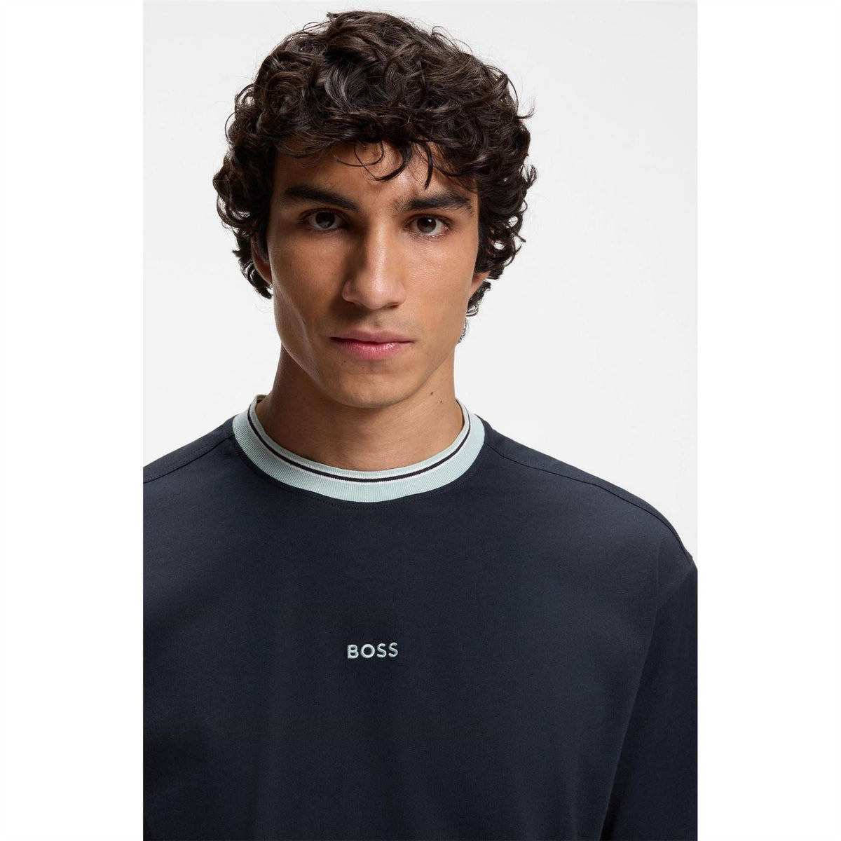 Boss Wordmark Printed Logo Crew Neck Short Sleeve T-Shirt