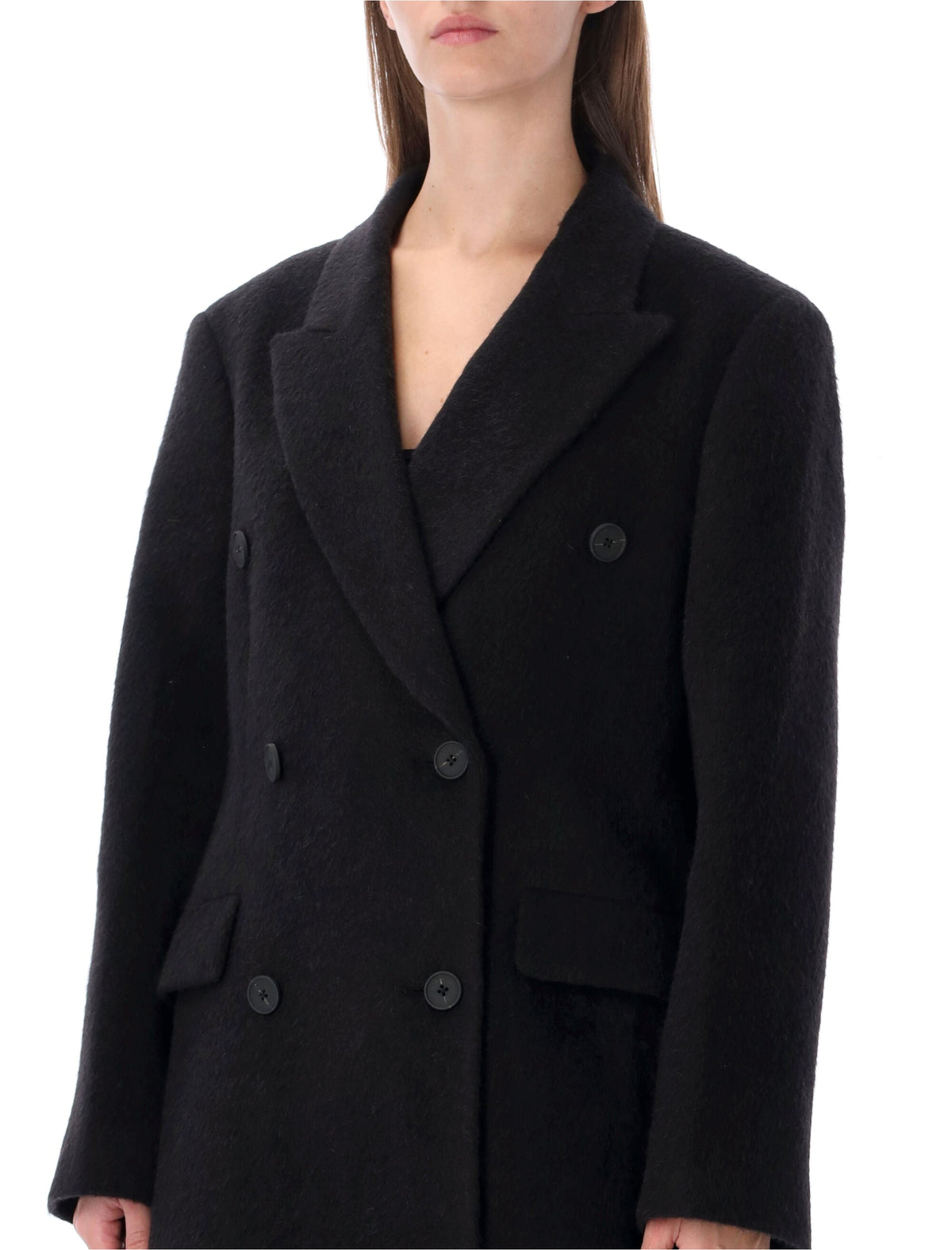 Double-Breasted Mid-Thigh Coat