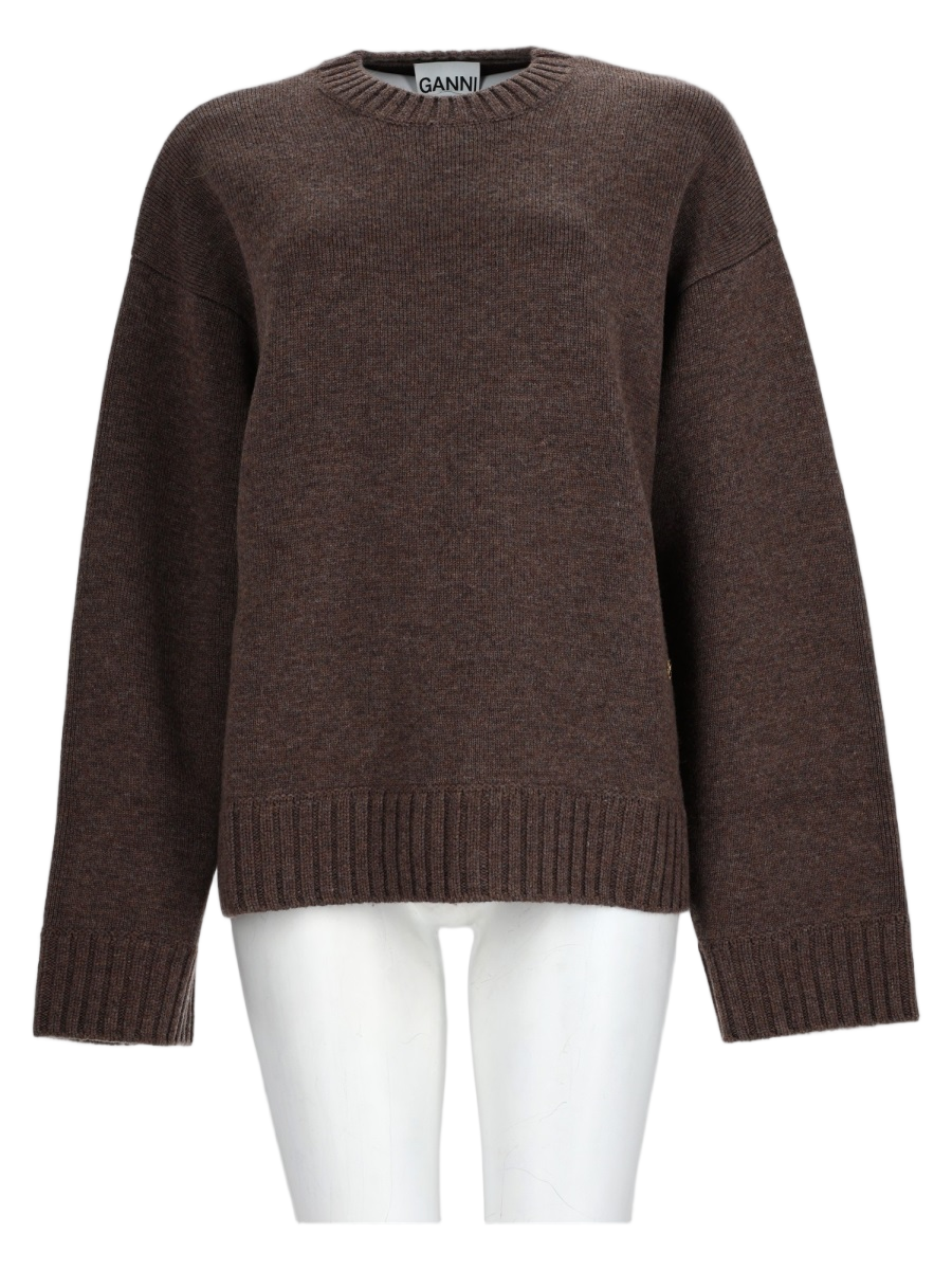 Relaxed Fit Cream Knit Wool Sweater