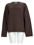 Relaxed Fit Cream Knit Wool Sweater