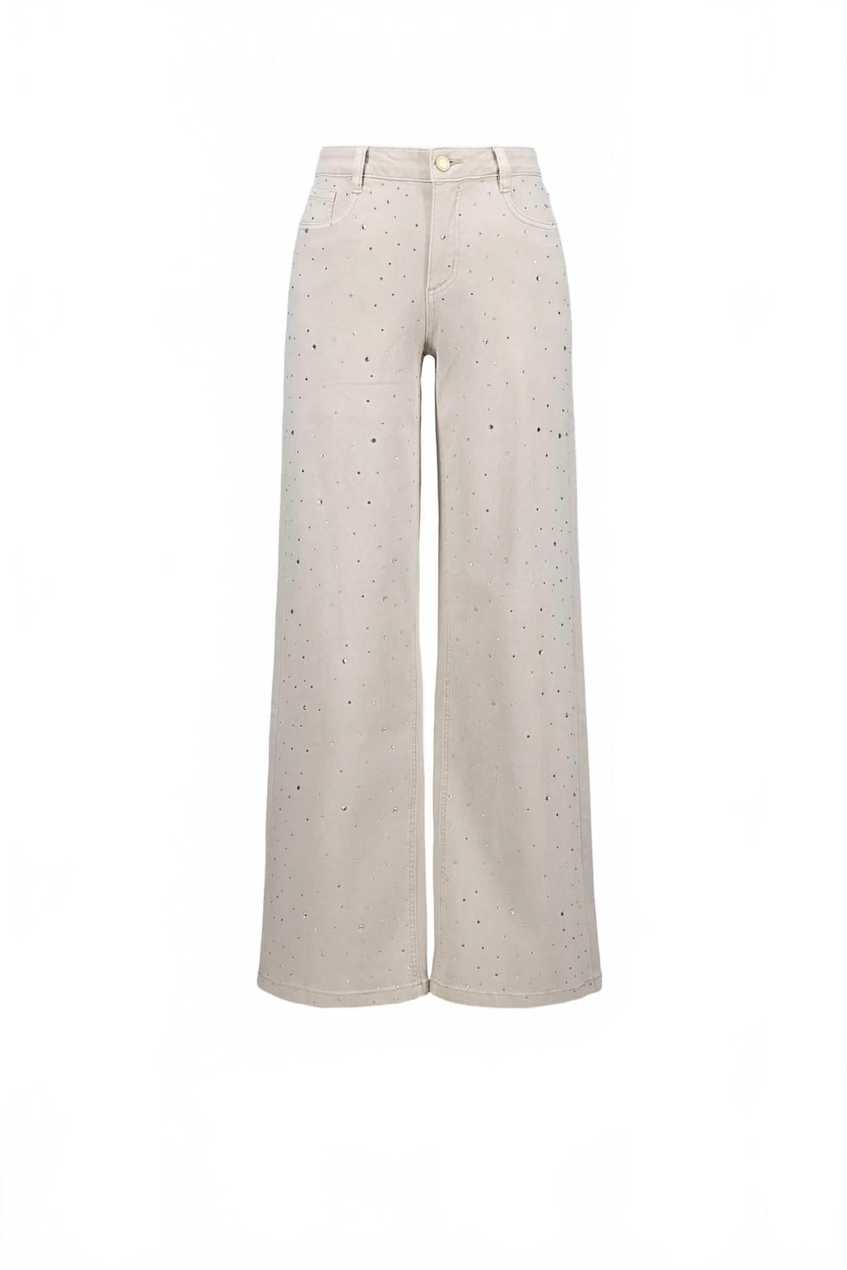 Rhinestone Wide Leg Jean In Moonstone