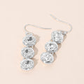 Faceted Oval Stone Link Drop Earrings