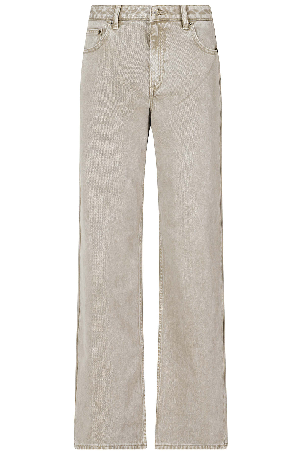 Relaxed Wide Leg Jeans In Dusty Sage
