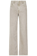 Relaxed Wide Leg Jeans In Dusty Sage