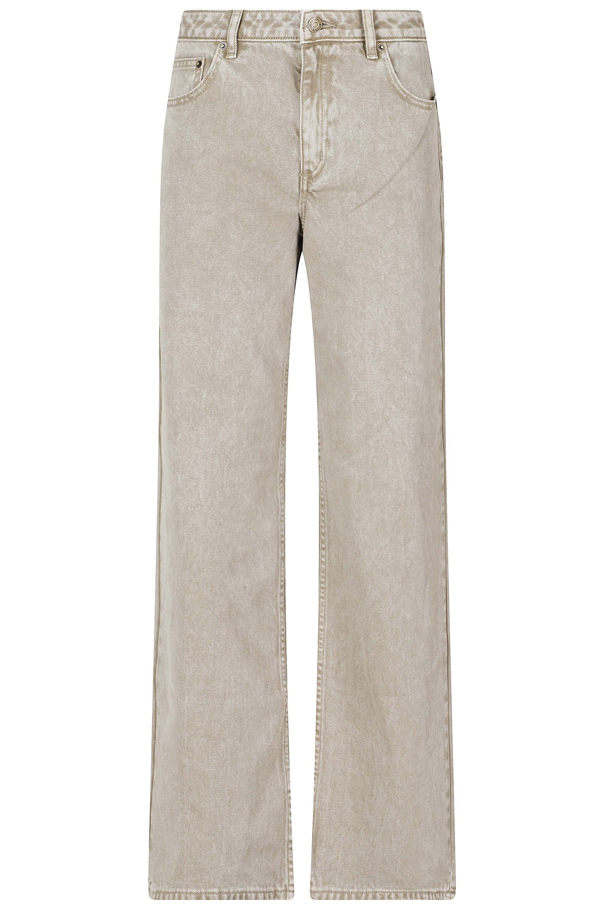 Relaxed Wide Leg Jeans In Dusty Sage