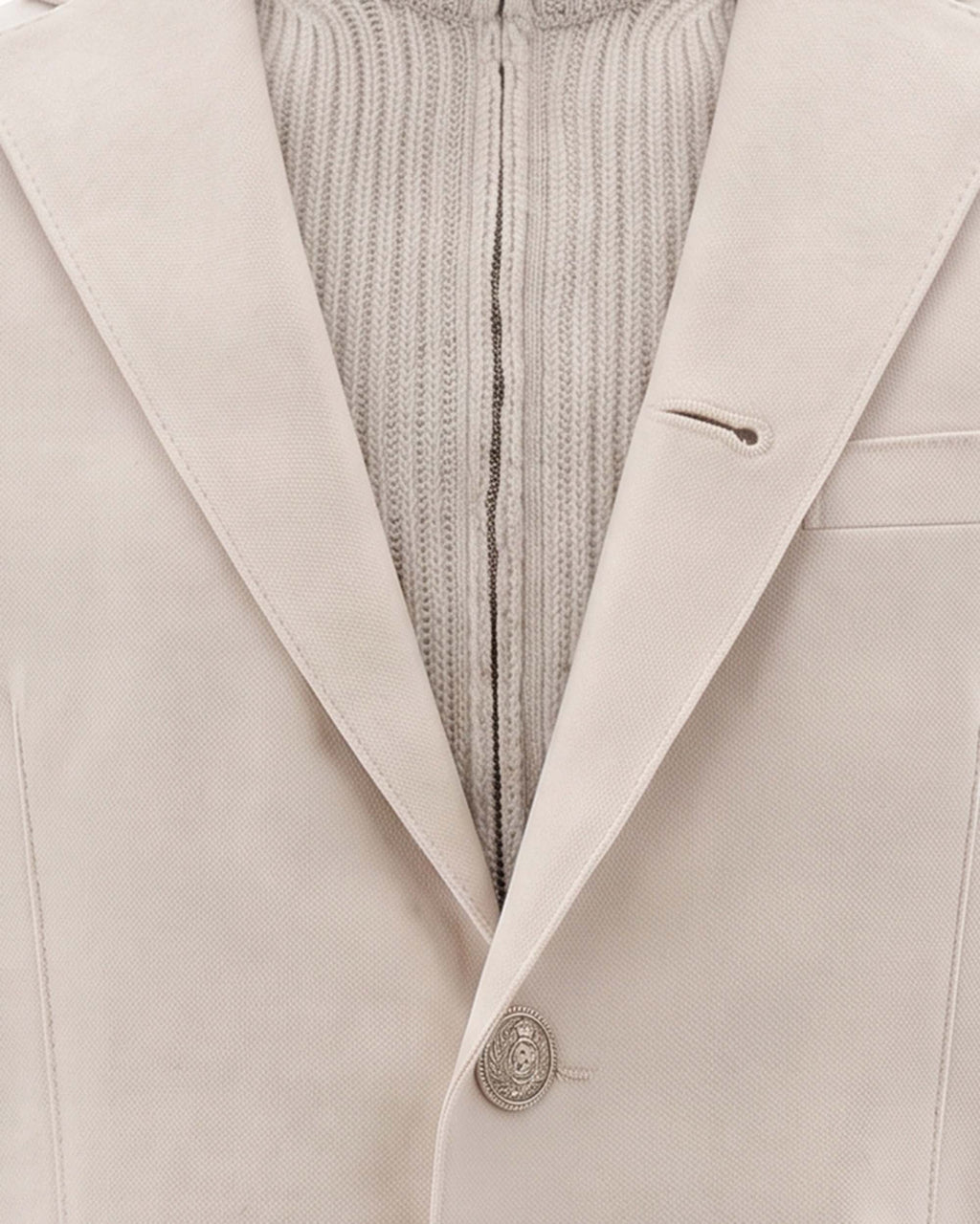 Blazer In Soft Sand Wool With Double-Button Closure