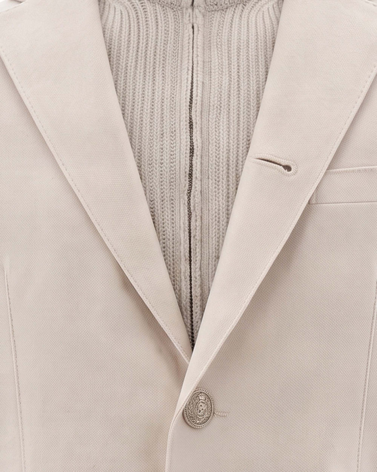 Blazer In Soft Sand Wool With Double-Button Closure