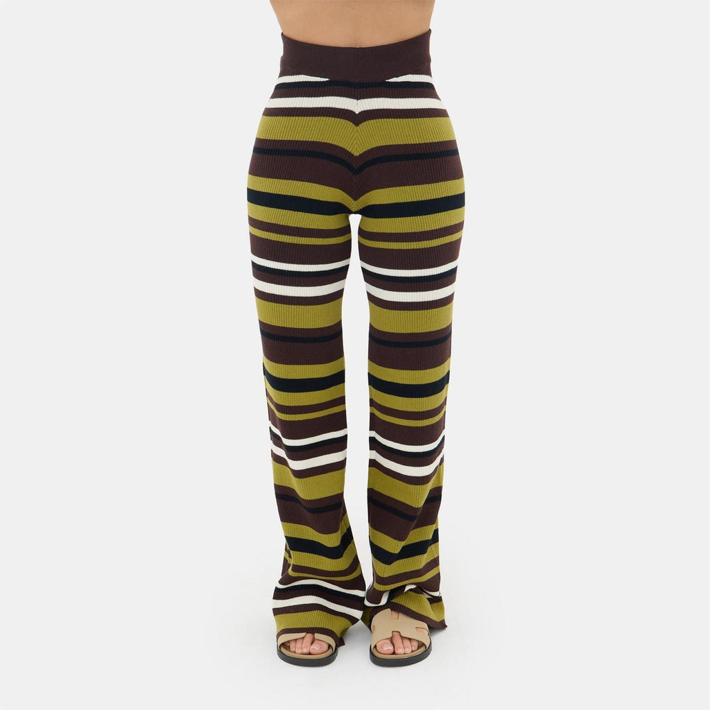 I Saw It First Knitted Horizontal Patterned Coord Wide Leg Pants