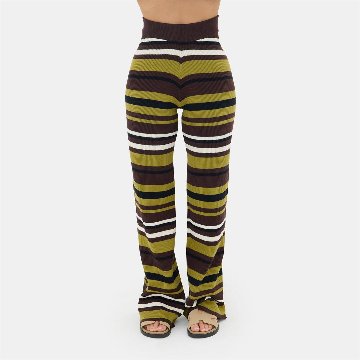 I Saw It First Knitted Horizontal Patterned Coord Wide Leg Pants