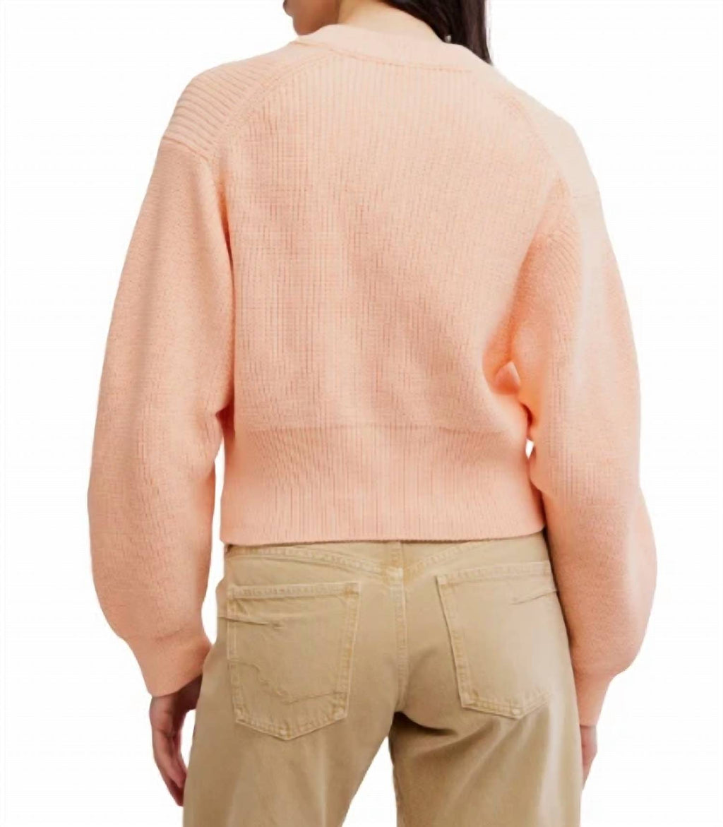 Women's Vienna Knit Cardigan In Peach Puff