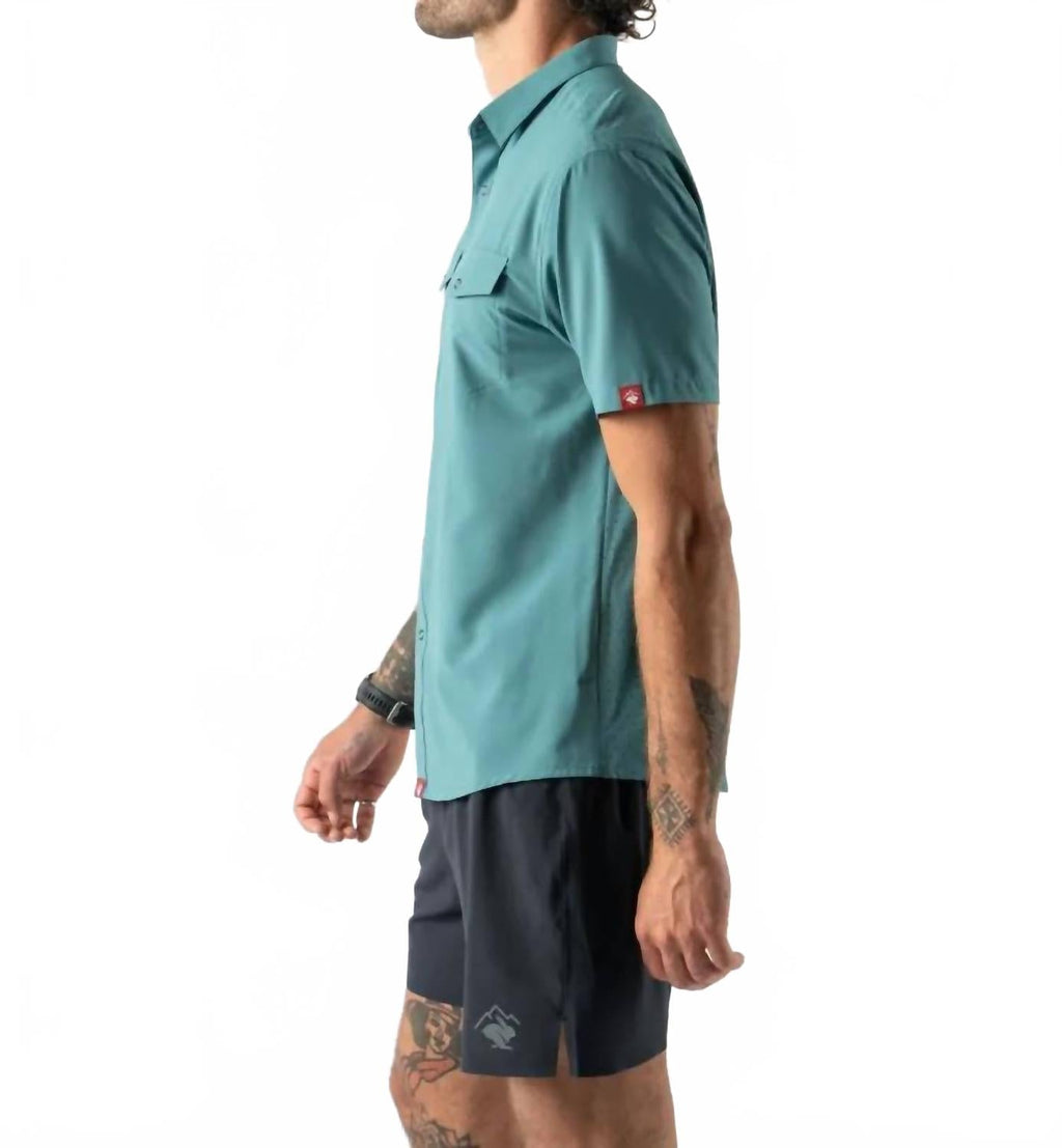 Men's High Country Short Sleeve Shirt In Hydro/blue Plaid