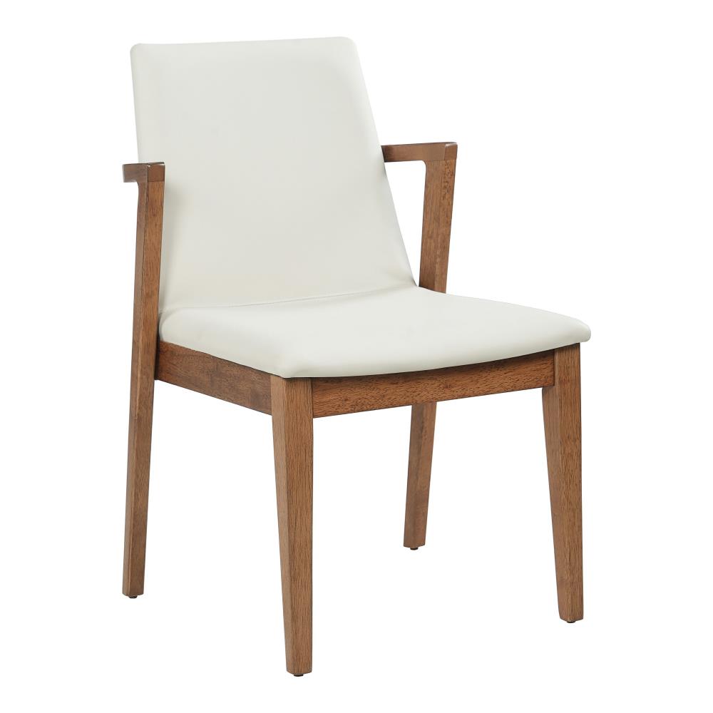 Set of 2 Stylish Dining Room Armchairs with Padded Seats and Sturdy Rubberwood Frames