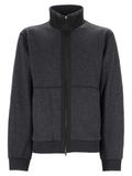 Charcoal Cashmere-Wool Blend High Collar Sweatshirt