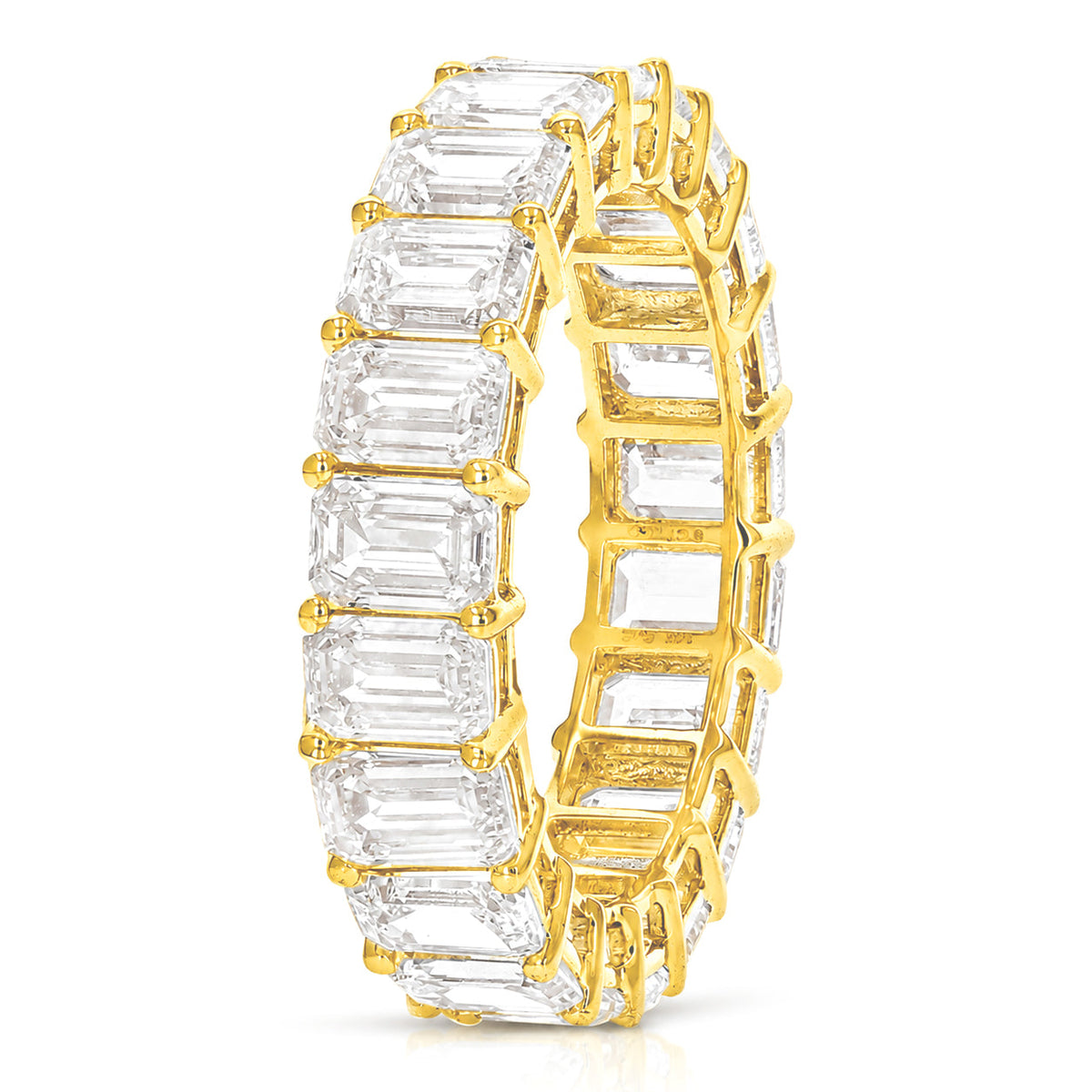 6 cttw Emerald Lab Grown Diamond Eternity Ring Wedding Band in 14K Yellow Gold For Women