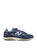 204L Navy Salt Sneakers With Suede And Leather Accents