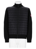 Black Quilted Front Panel Wool Jacket