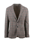 Brown Checkered Virgin Wool-Blend Blazer