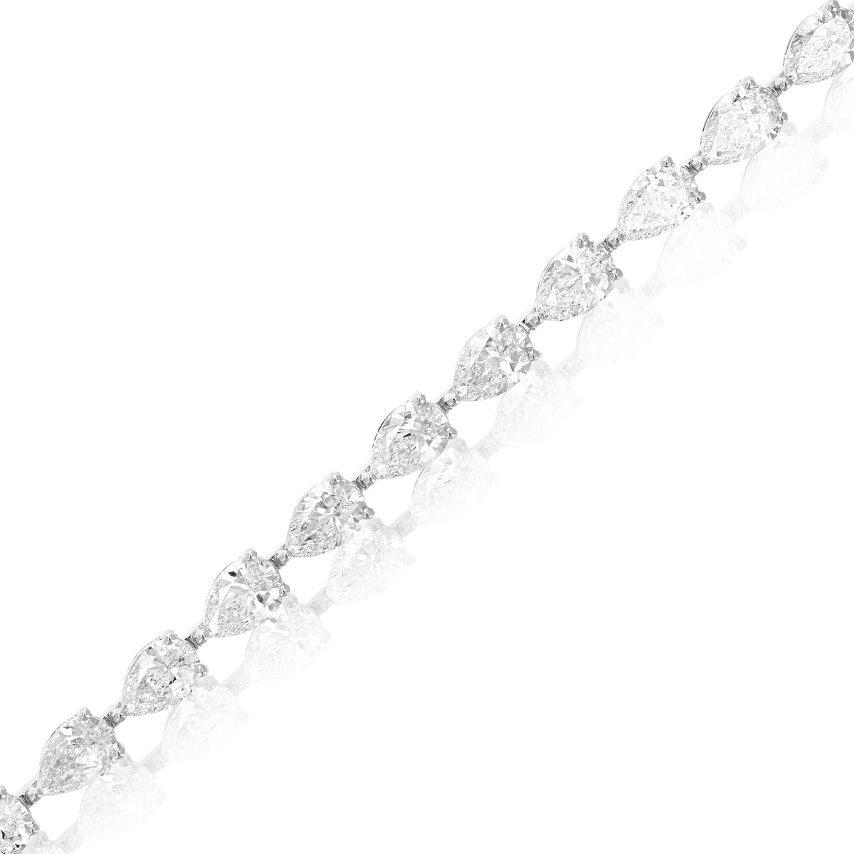5 cttw Pear Lab Grown Diamond Tennis Bracelet in 14K Gold 7 Inch For Women