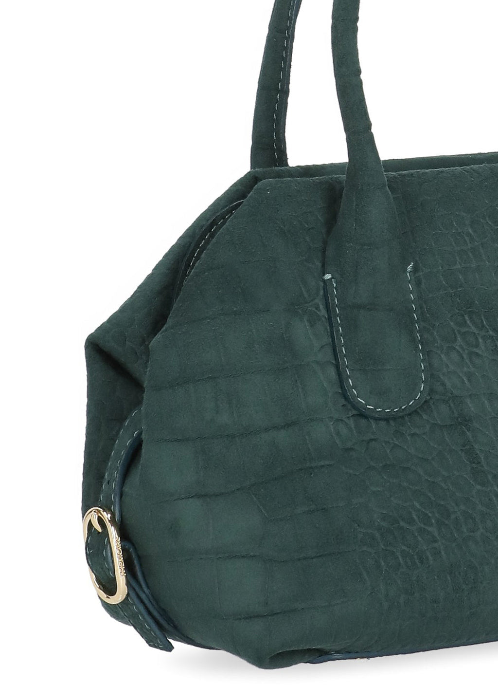 Green Talia Trank Small Croco Pattern Shoulder Bag