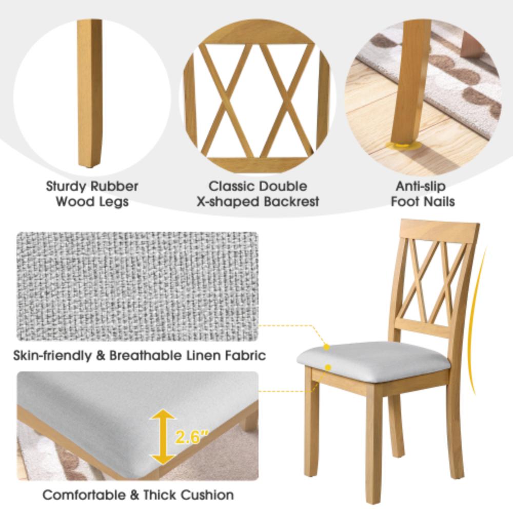 Fabric Dining Chairs with Supportive Backs